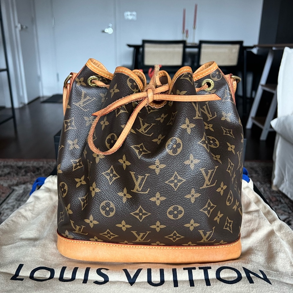 Louis Vuitton Monogram Drawstring Bag in Brown and Tan